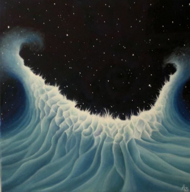 Painting titled "Vague à l'Ame" by Anne Schwartzweber, Original Artwork, Oil