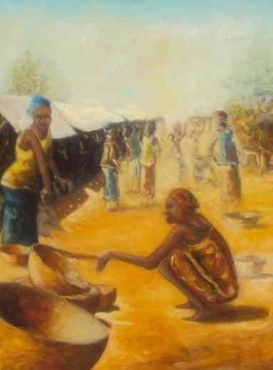 Pittura intitolato "yaaba" da Noufou Kabore, Opera d'arte originale