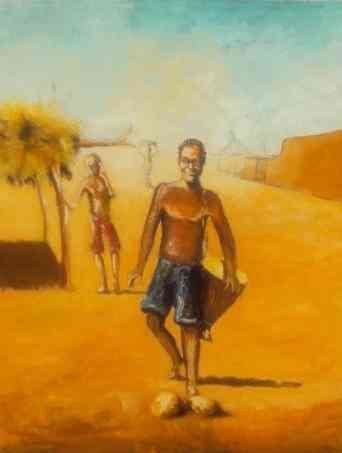 Pintura intitulada "le djembefola" por Noufou Kabore, Obras de arte originais