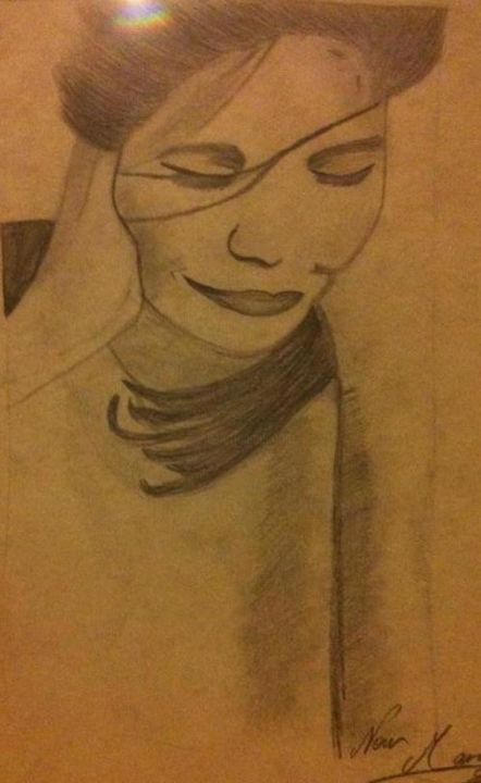 Dessin intitulée "femme" par Nour Marzoug, Œuvre d'art originale
