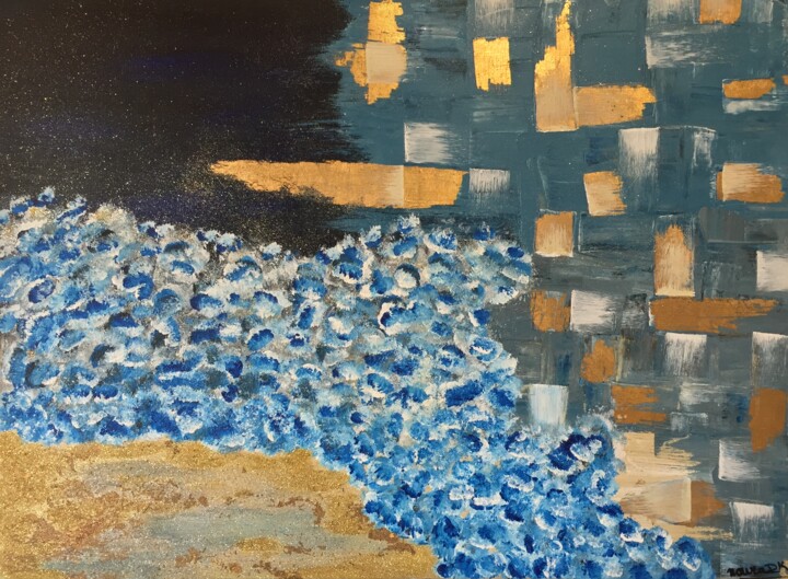 Peinture intitulée "Real sea abstract" par Noura D.K, Œuvre d'art originale, Acrylique