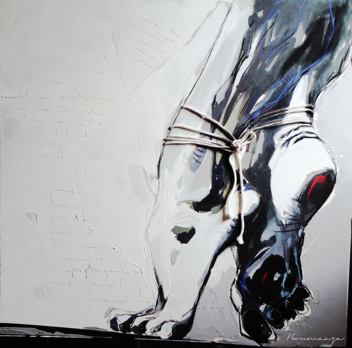 Peinture intitulée "feet8" par Boumaaza, Œuvre d'art originale,