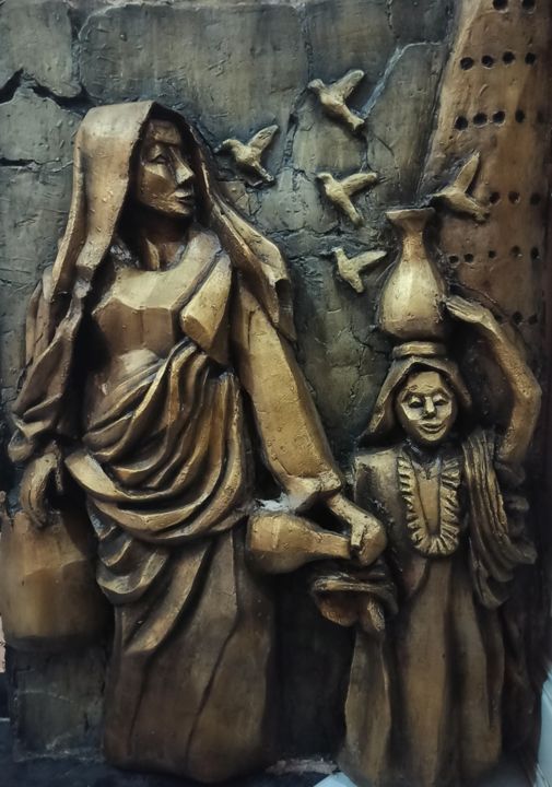 Sculpture titled "Old Egypt" by Nourhan Elbaz, Original Artwork, Resin