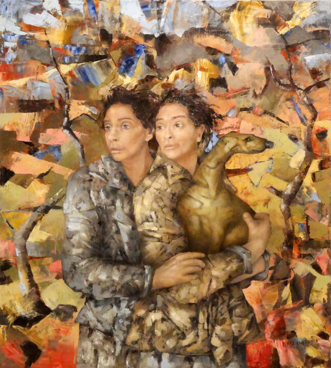 Painting titled "les-soeurs.jpg" by Laurence Nouzillat, Original Artwork