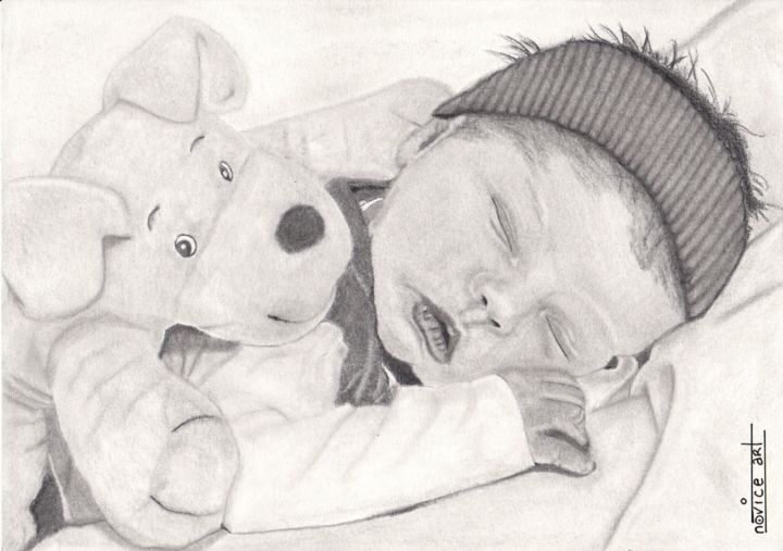 Ma Ptite Opale Crayon Graphite Drawing By Novice Art