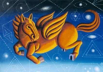 Painting titled "Cosmic Flight" by Marcelo Novo, Original Artwork