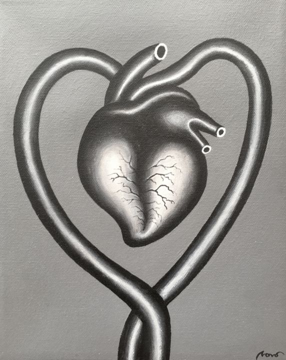 绘画 标题为“BIG HEART” 由Marcelo Novo, 原创艺术品, 丙烯