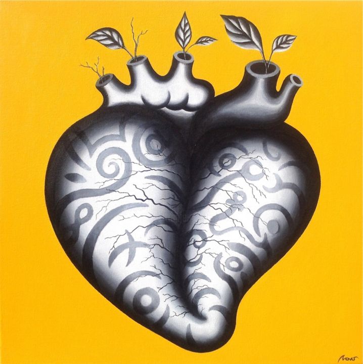 Painting titled "CORAZON" by Marcelo Novo, Original Artwork, Acrylic