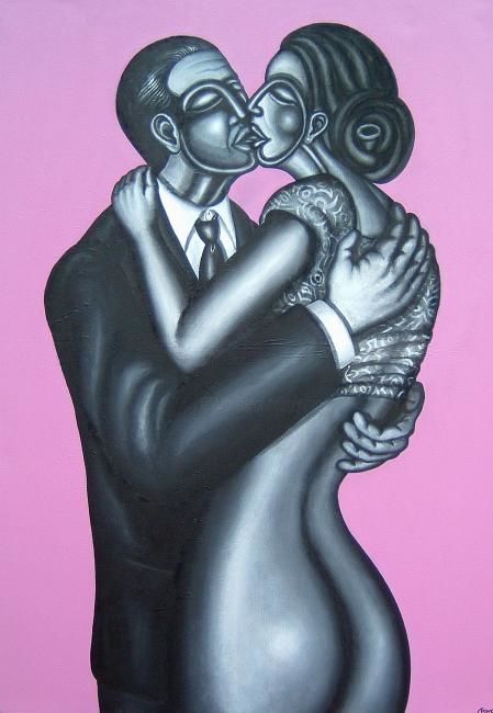 Painting titled "BESO" by Marcelo Novo, Original Artwork, Oil