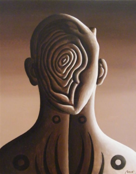 Malarstwo zatytułowany „MAN'S HEAD” autorstwa Marcelo Novo, Oryginalna praca, Olej