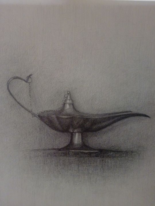 Dessin intitulée "Λυχνάρι" par Anna Kuriaze, Œuvre d'art originale, Crayon