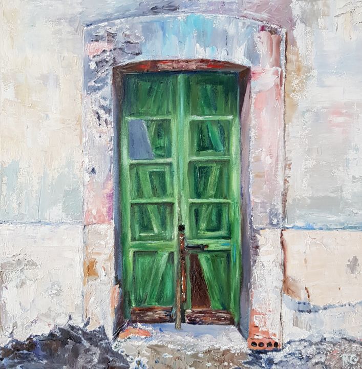 Pintura titulada "old door 3" por Regina Grauberger, Obra de arte original, Oleo