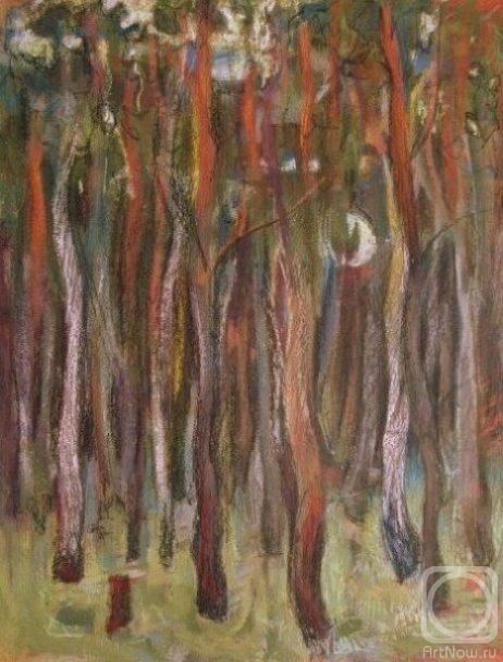 Pintura titulada "The Forest_" por Nsamojlova, Obra de arte original, Oleo