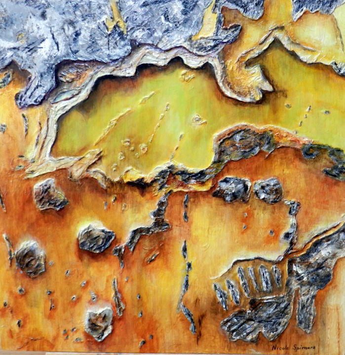 Peinture intitulée "Ecorce du baobab fo…" par Nicole Spiraers, Œuvre d'art originale, Acrylique