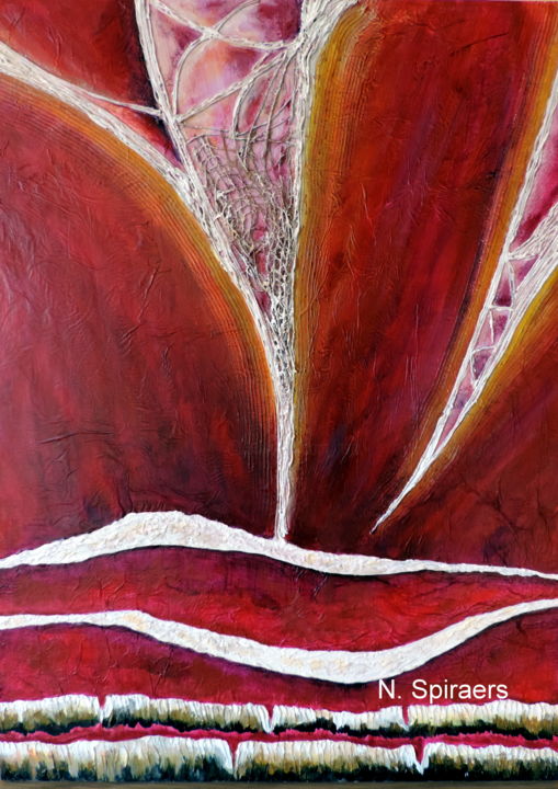 Peinture intitulée "Ecorce du palmier w…" par Nicole Spiraers, Œuvre d'art originale, Acrylique
