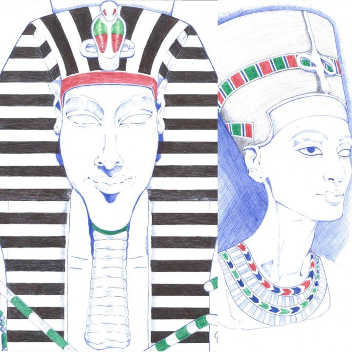 Peinture intitulée "Egypt" par Nsuwak Talla, Œuvre d'art originale