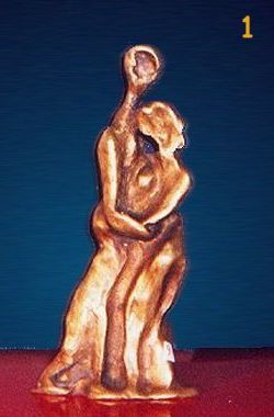 Sculpture titled "Eros and Psychie" by Roula Ntouli-Alexiou, Original Artwork