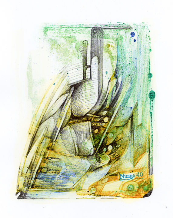 Dessin intitulée "Avant la jouissance" par Nuage 40, Œuvre d'art originale, Stylo à bille