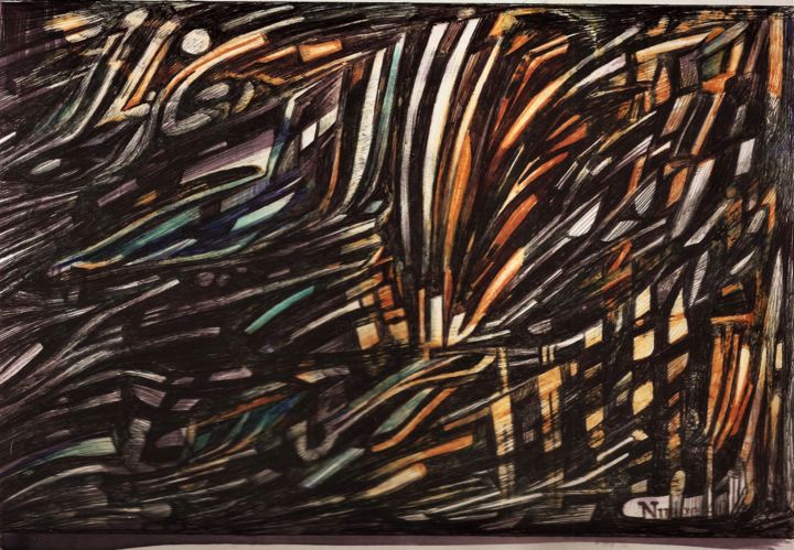 Dessin intitulée "déchet toxique" par Nuage 40, Œuvre d'art originale, Stylo à bille