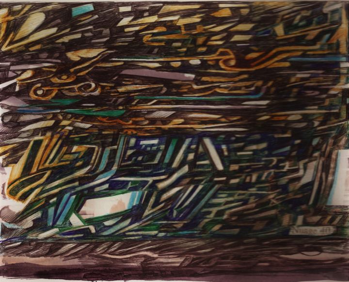 Dessin intitulée "finuscule" par Nuage 40, Œuvre d'art originale, Stylo à bille