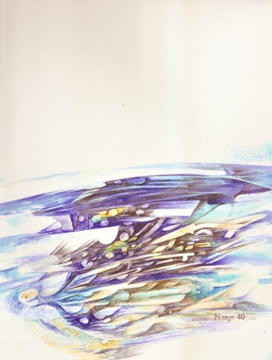 Desenho intitulada "SCAN0200" por Nuage 40, Obras de arte originais, Canetac de aerossol