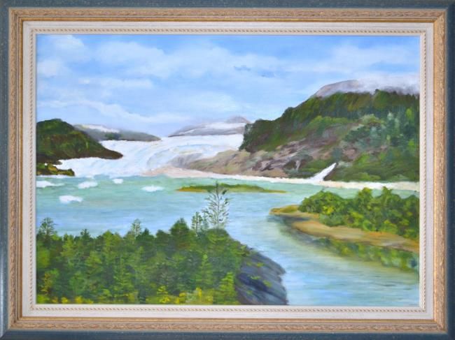 Peinture intitulée "Alaska (Glaciar)" par Nucha, Œuvre d'art originale, Autre