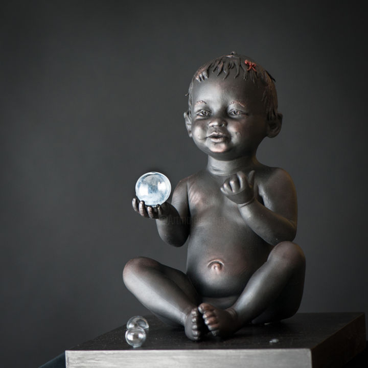 Sculpture intitulée "Bébé bulle" par Nunco, Œuvre d'art originale