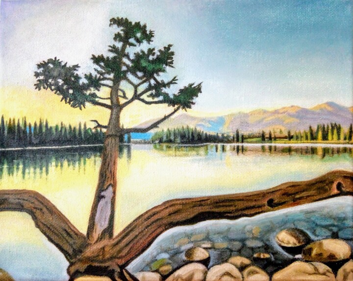 Painting titled "Landscape 2" by Nuno Santos, Original Artwork, Oil