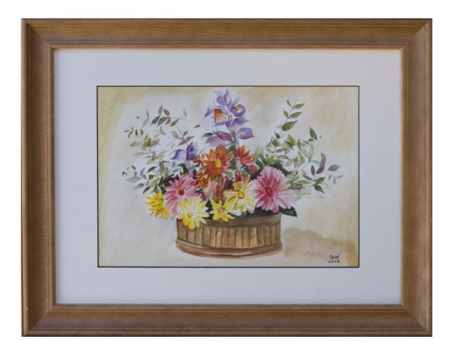 Painting titled "cesta de flores" by Nuno Figueiredo, Original Artwork