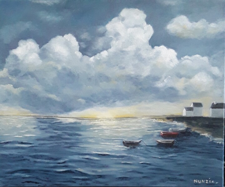 Malarstwo zatytułowany „Ciel breton” autorstwa Nunzia Alfano Bounakhla, Oryginalna praca, Olej