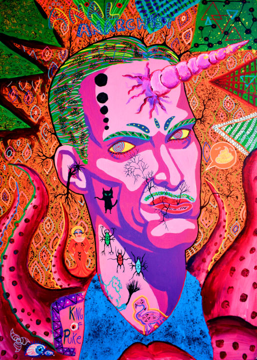 Painting titled "john-waters" by Nyarlathotep, Original Artwork, Acrylic