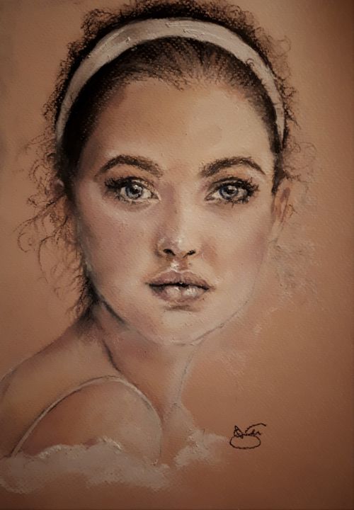 Drawing titled "Ballerina" by Anett Nyáry, Original Artwork, Pastel