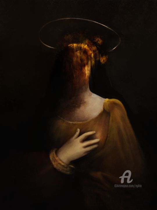 Digital Arts titled "Saint" by Vince D, Original Artwork, Digital Painting