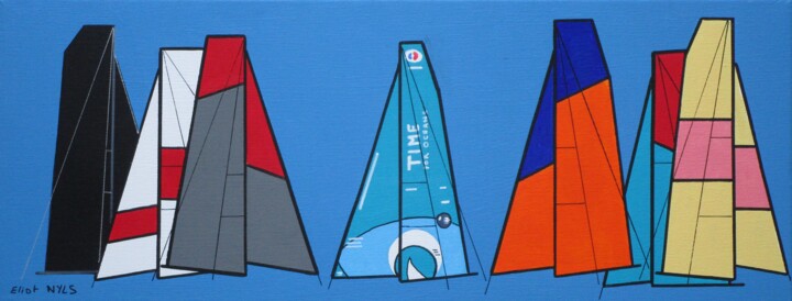 Painting titled "Course du Rhum 2018" by Nyls  Eliot, Original Artwork, Acrylic