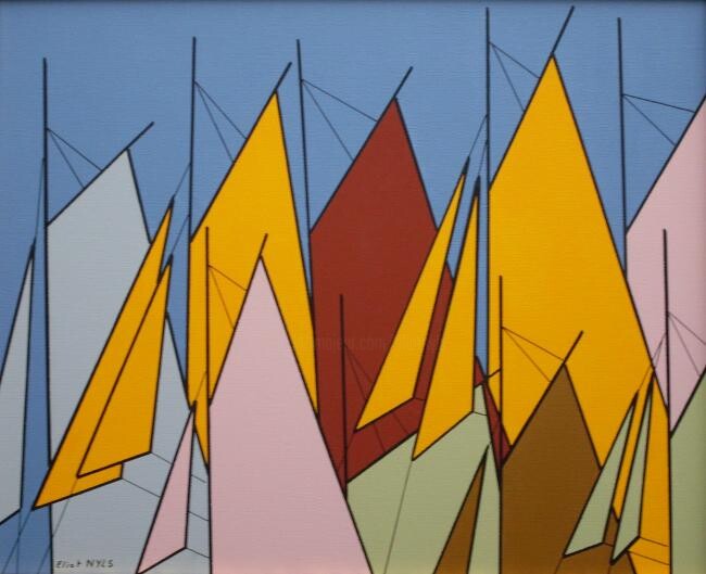 Painting titled "Lovely sails" by Nyls  Eliot, Original Artwork, Acrylic