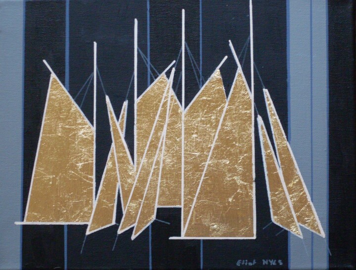 Peinture intitulée "Voiles d'or" par Nyls  Eliot, Œuvre d'art originale, Huile