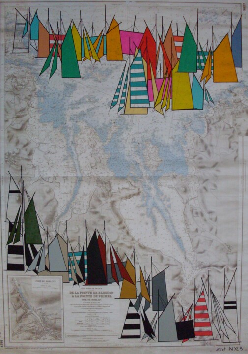 Painting titled "Baie de Morlaix" by Nyls  Eliot, Original Artwork, Acrylic