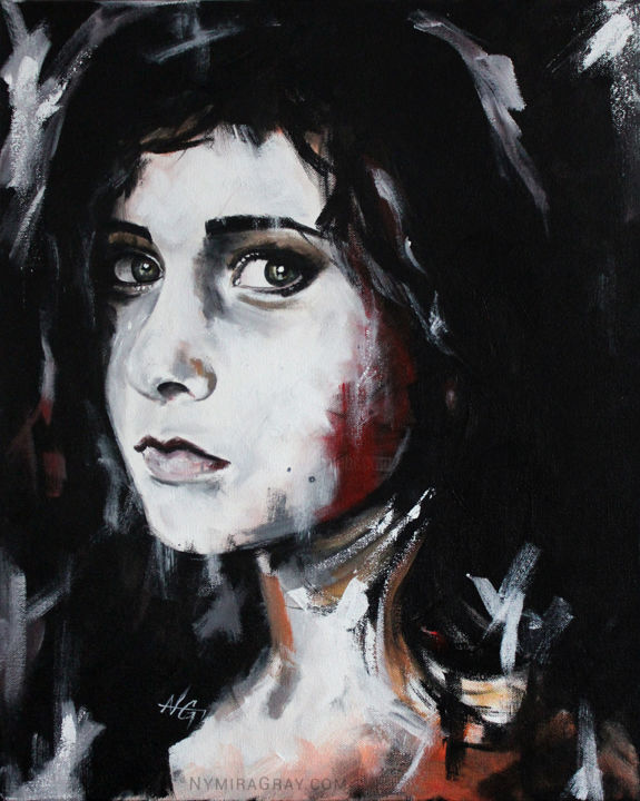 Peinture intitulée "Mia (PORTRAIT SERIE…" par Nymira Gray, Œuvre d'art originale, Acrylique
