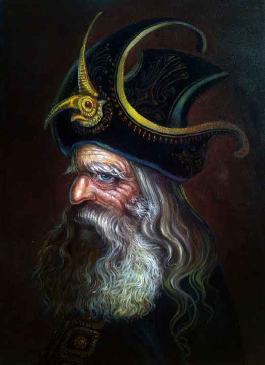 Painting titled "Пират" by Anna Borachuk, Original Artwork, Oil