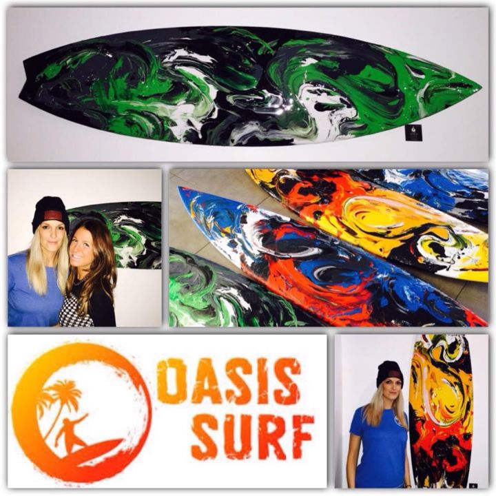 Painting titled "Wave sur surf. O-ar…" by O-Artiste, Original Artwork