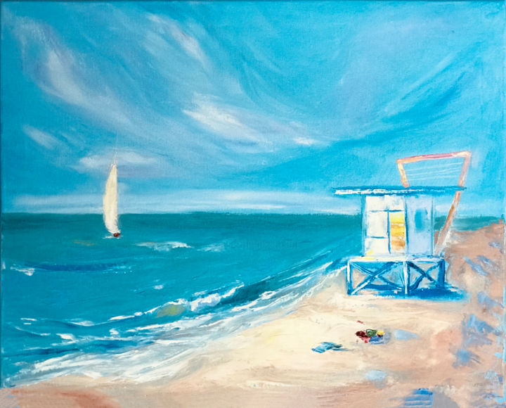 Miami Beach Artwork Abstract Seascape Fl, Pintura por Olga