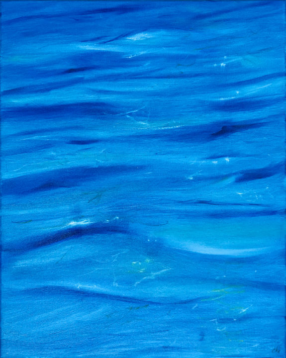 Pintura titulada "Water Painting Ocea…" por Olga Chernetsova, Obra de arte original, Oleo