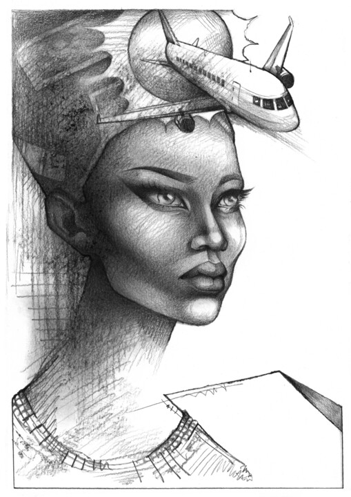 Disegno intitolato "Mental journeys" da O-Hido Sonia Art, Opera d'arte originale, Grafite