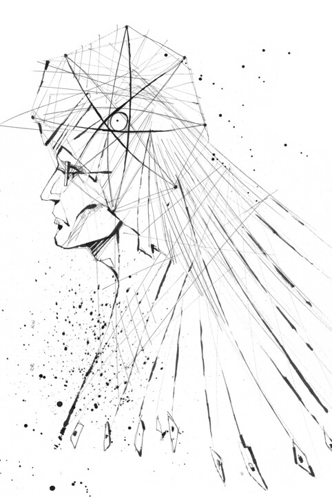Disegno intitolato "Dna" da O-Hido Sonia Art, Opera d'arte originale, Inchiostro