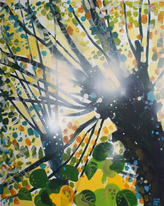 Peinture intitulée "Sun №2" par Olga Sto, Œuvre d'art originale, Acrylique Monté sur Châssis en bois