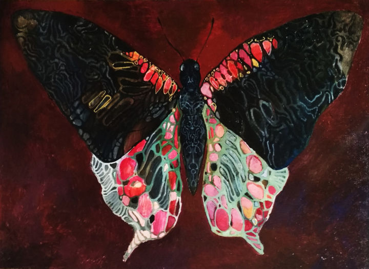 "Butterfly" başlıklı Tablo Olga tarafından, Orijinal sanat, Petrol