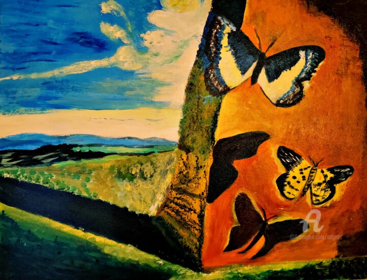 Pintura titulada "Hommage à  Dali" por Grafi, Obra de arte original, Acrílico Montado en Bastidor de camilla de madera