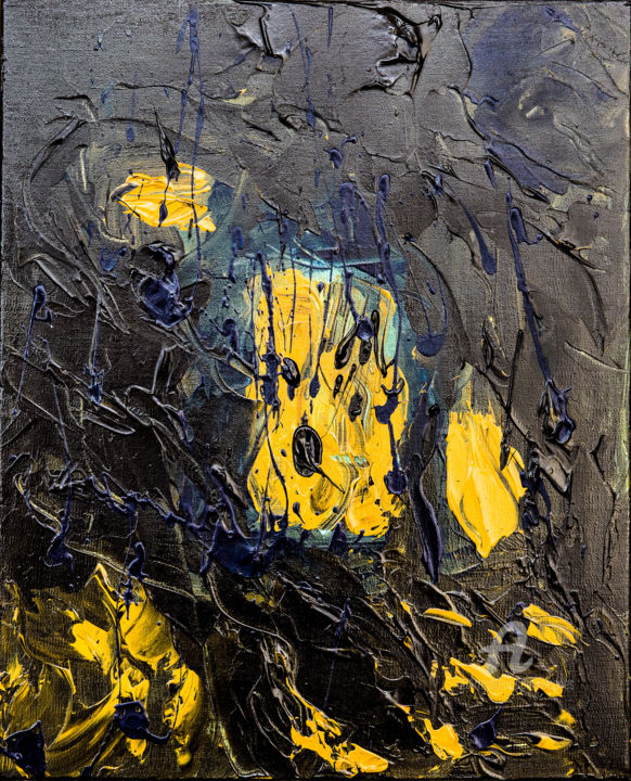 Peinture intitulée "CRI JAUNE" par Grafi, Œuvre d'art originale, Acrylique