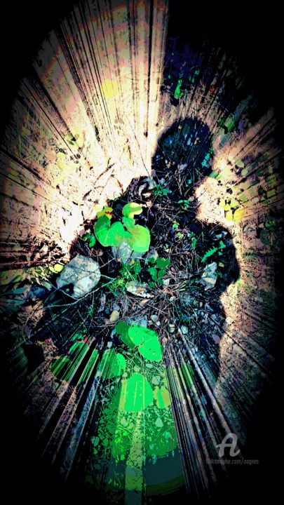 Digital Arts titled "GREEN AURA" by Grafi, Original Artwork