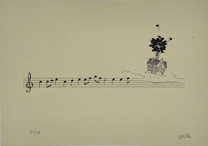 "La haut" başlıklı Baskıresim Oak Oak tarafından, Orijinal sanat, Serigrafi